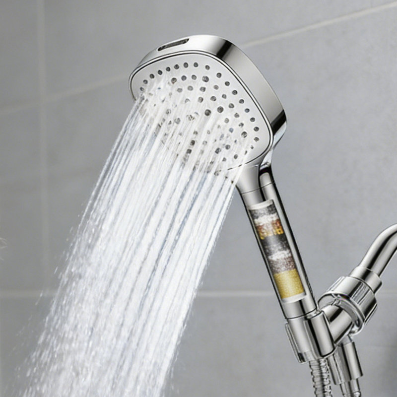 7 Modes High Pressure Handheld Showerhead With Filters, Filtered Shower Head With Handheld,, Chrome
