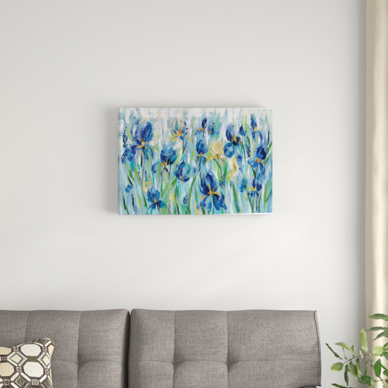 «Iris Flower Bed» par Silvia Vassileva, reproduction sur toile tendue, H 8 po x l 12 po x P 0,75 po, Toile tendue