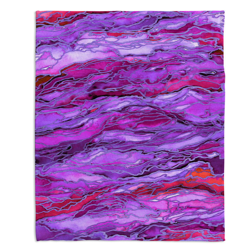 Couverture sherpa doux rouge mauve idea idea, l 51 po x L 60 po