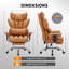  Grande et haute chaise de bureau ergonomique - Chaise d'ordinateur en cuir PU à dossier haut - Dossier réglable, soutien lombaire, base pivotante, repose-pieds, capacité de 250 kg - Curcuma-749830971