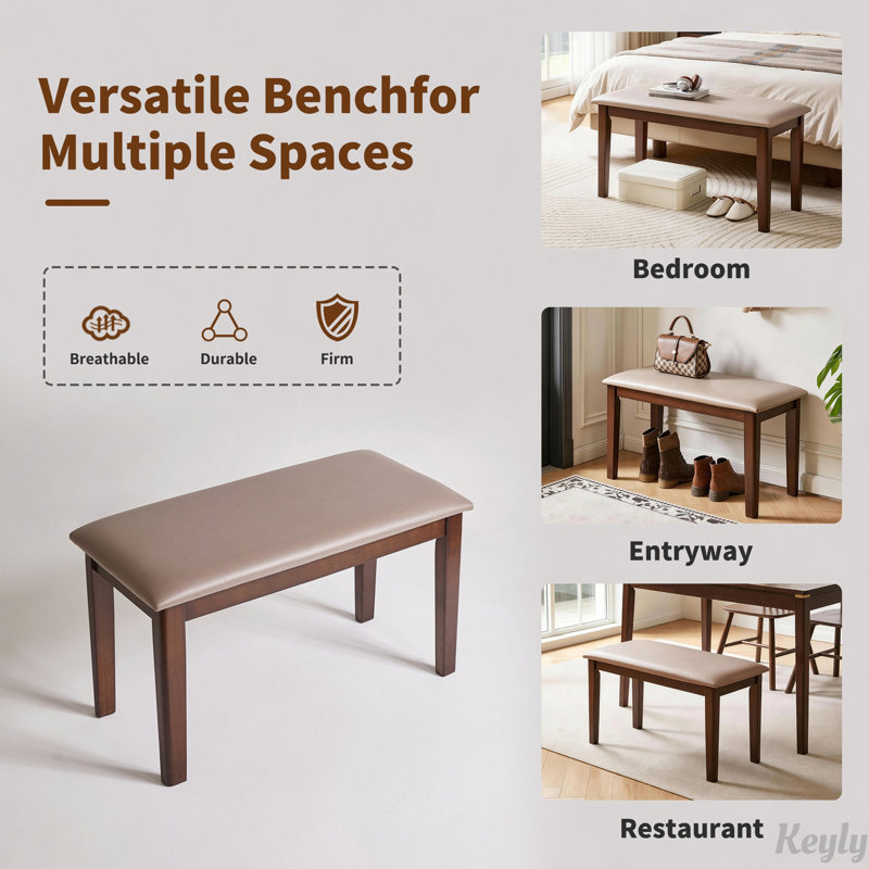 Solid Wood Bench with Tech Fabric Cushion