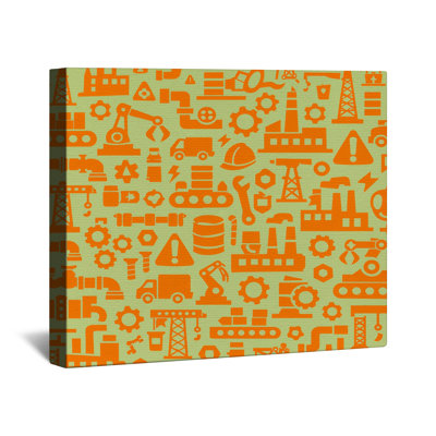 Industrial Machinery Pattern Canvas Gallery Wrap in Many Sizes