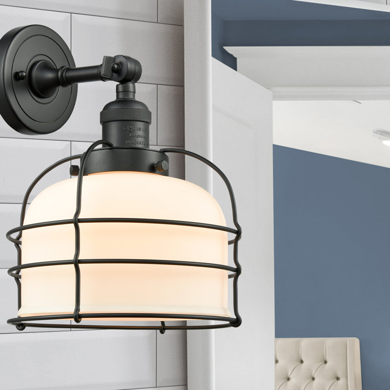 Applique murale pour salle de bain 1 lumière Robbs, Boîtier blanc mat, DEL