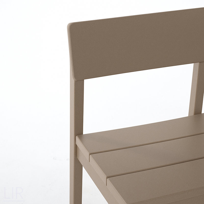 Ensemble de 2 chaises de salle à manger intérieures / extérieures en PEHD gris, chaises de jardin et de patio toutes saisons avec dossier moderne, chaise