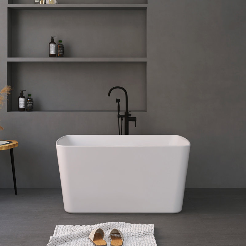49'' X 28'' Acrylic Freestanding Soaking Bathtub, Glossy White