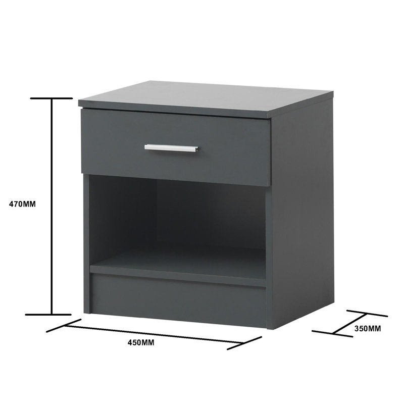 Armen Piece Bedroom Set, Dark Grey