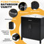 Meuble-lavabo de 30 pouces avec lavabo en céramique et beaucoup de rangement-1514716814
