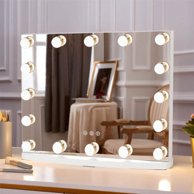 16 light LED Hollywood Mirror Square Frame Dressing Mirror