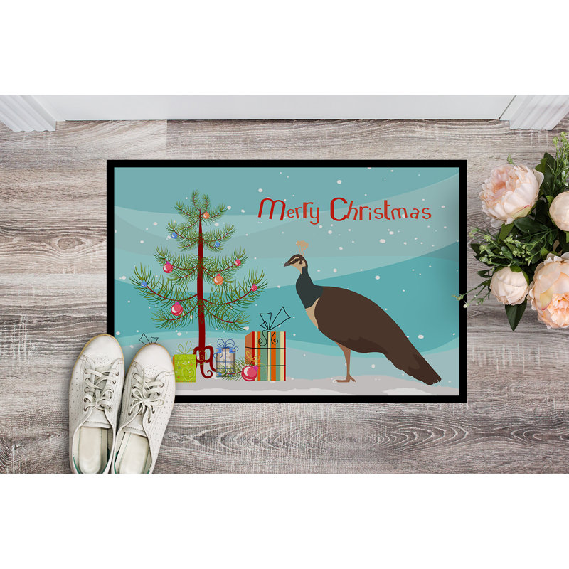 Lea Non-Slip Christmas Outdoor Doormat, Rectangle 1'6 x 2'3"