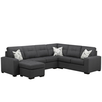 Upholstered L-Shaped Sectional Reversible