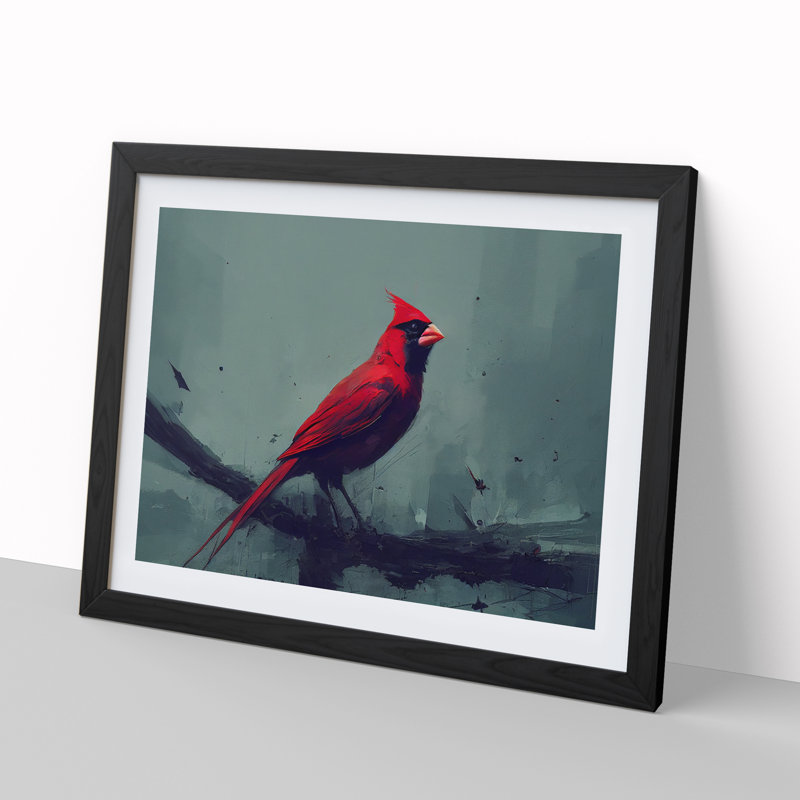 Cardinal Bird Vol.4 - Single Picture Frame Print, Black Framed, 46cm H x 64cm W x 2cm D