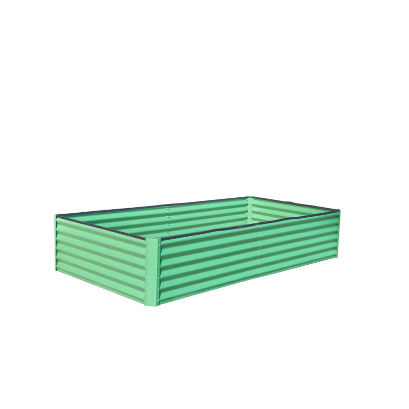 Spacieux lit de jardin surélevé galvanisé pour le jardinage extérieur, idéal pour cultiver une variété de plantes.