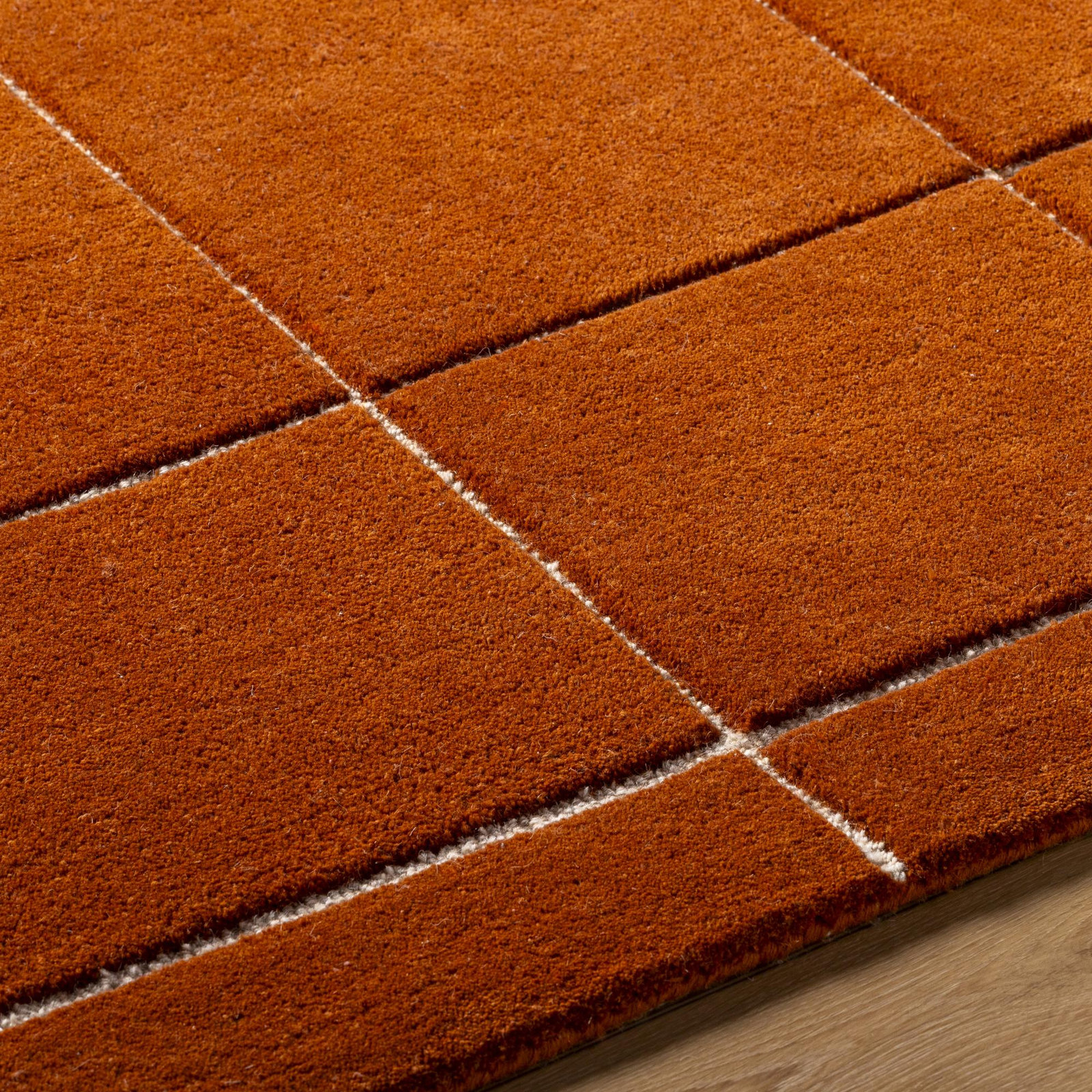 Mallory Hand-Tufted Rust Geometric Rug, Rectangle 8' x 10'
