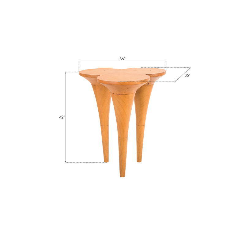 Contemporary Triangular Wood Extendable Bar Height Dining Table