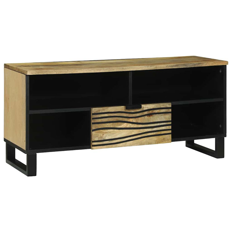 TV Cabinet With Drawer 105 X 33 X 46 Cm Solid Mango Wood, Natural