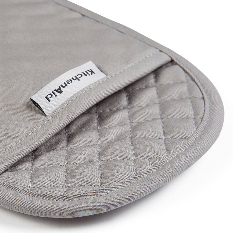 KitchenAid Asteroid Solid Diamond Potholder, 6.5" W x 10" L, Light Gray