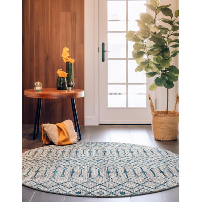Tapis intérieur / extérieur bleu / gris Kailani Southwestern