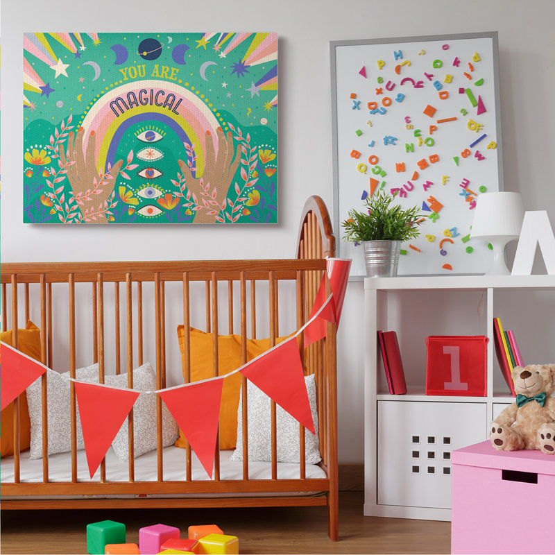 You Are Magical Expression Rainbow Under Constellations, H 10 po x l 15 po x P 0,5 po, Plaque murale