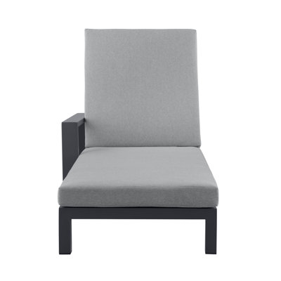 Hoyt Outdoor Metal Double Chaise Lounge