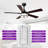 52" Modern Parchment-Textured 3CCT LED Ceiling Fan with Remote Control, Double Sided Blades, 6-Speed