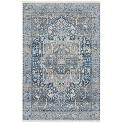 Tapis bleu persan rétro Egremont