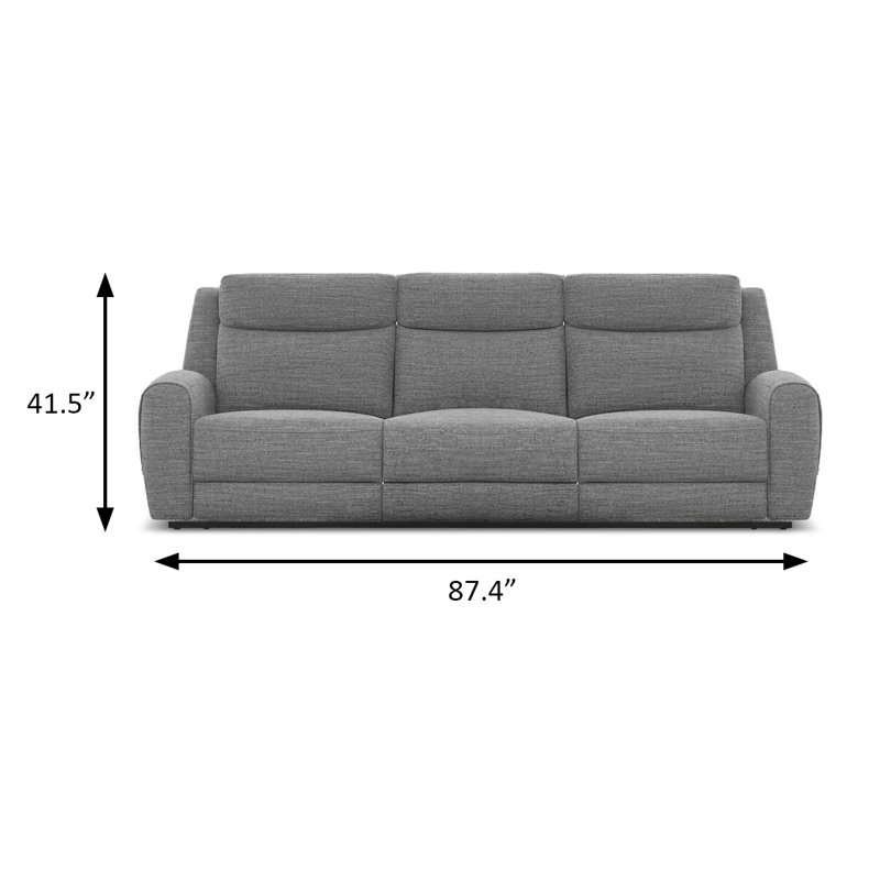 Canapé contemporain l 87,4 po, gris, Tissu gris
