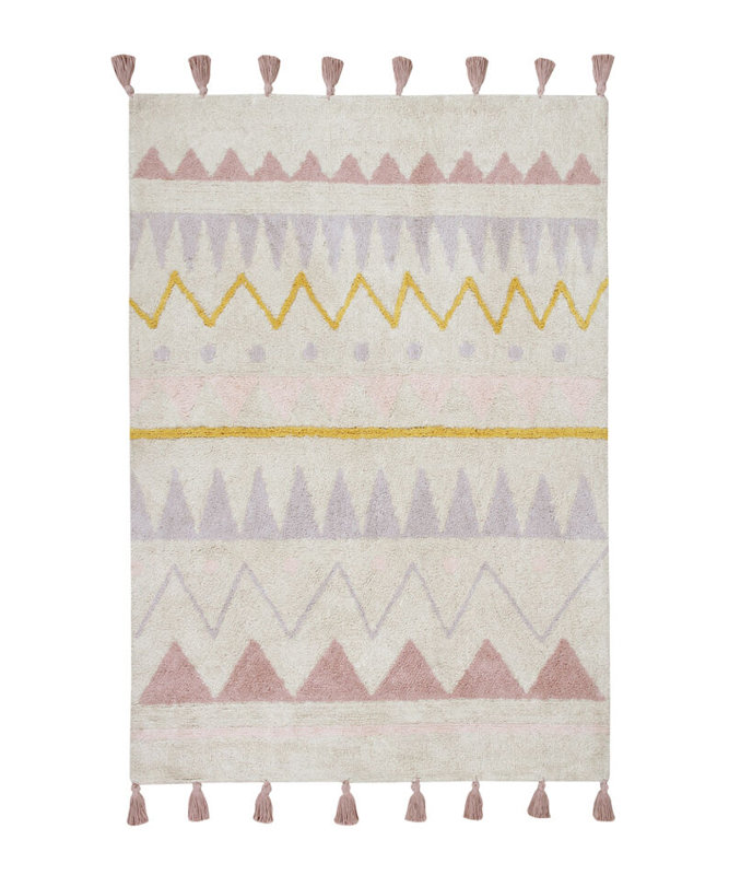 Azteca Cotton Washable Moroccan Indoor Rug, Rectangle 4'7" x 6'7"