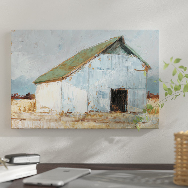 « grange i », impression sur toile, H 12 po x l 18 po x P 1,5 po, Toile tendue, Pas de tapis
