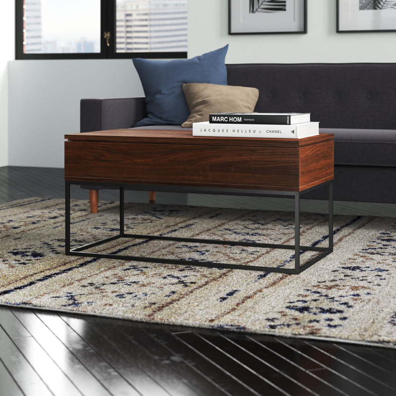 Stoltz 40" Lift Top Coffee Table with Storage, Dark Walnut