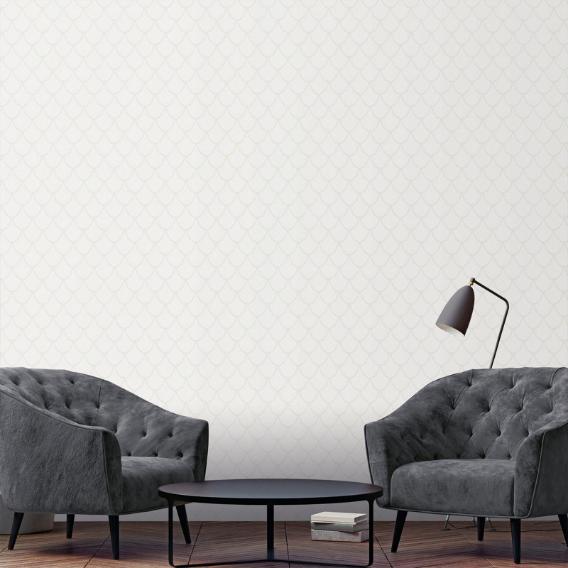 Potrero 10.05cm x 53cm Textured Glitter Wallpaper Roll, White