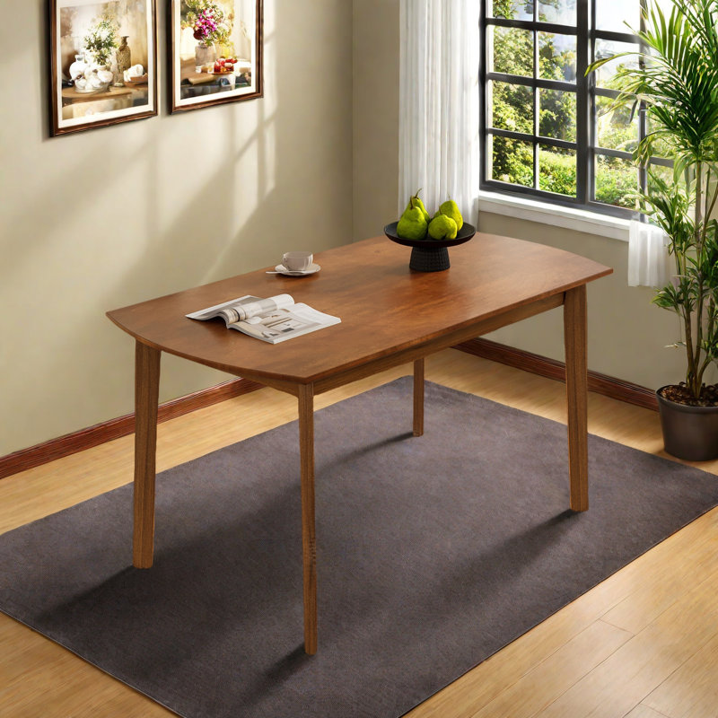 47 Inch Mid Century Modern Dining Table, Solid Wood Kitchen & Dining Room Table For 4, Minimalist Table For Dining Room, Rectangular Dinette Table, Easy Assembly
