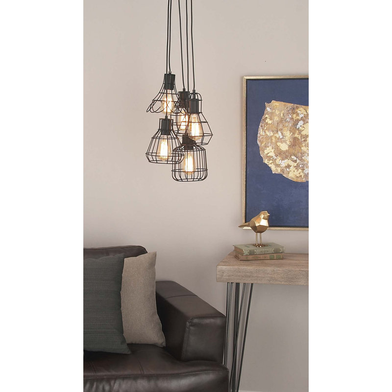 Luminaire suspendu grappe en laiton à 5 lumières Hoch
