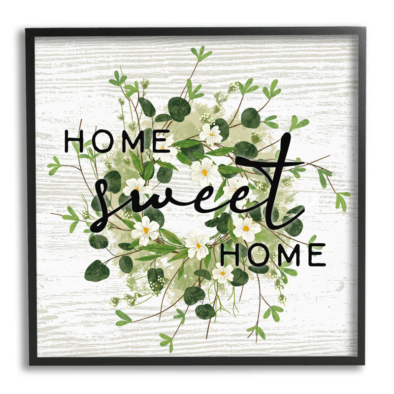 Motif rustique Sweet Home, Giclée encadrée noir minuit, H 12 po x l 12 po x P 1,5 po