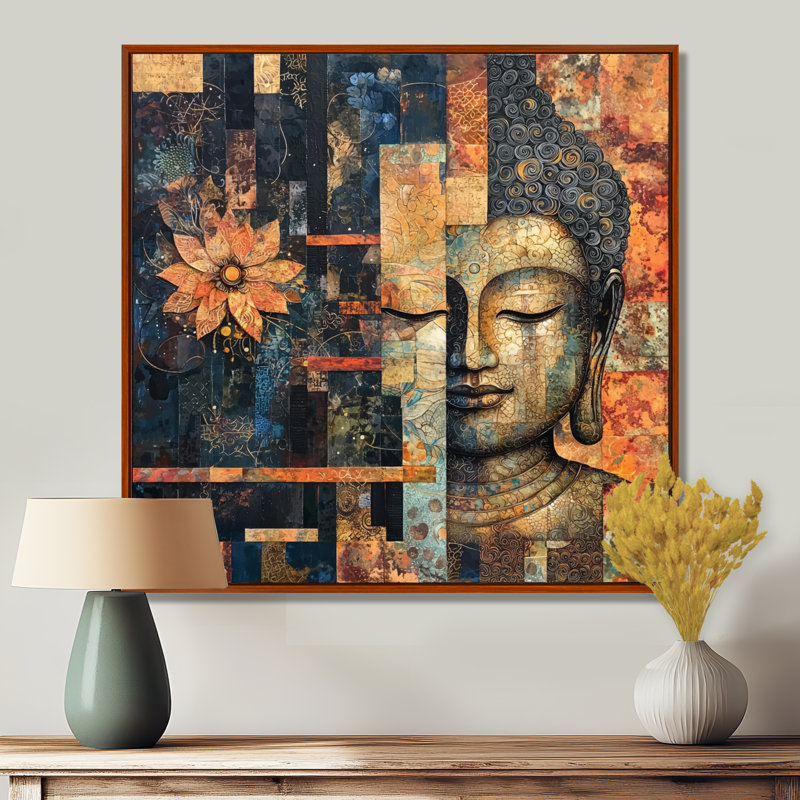 Bouddha murmurant le chemin du bouddhisme II - décoration murale bouddhisme, H 30 po x l 30 po, Bronze