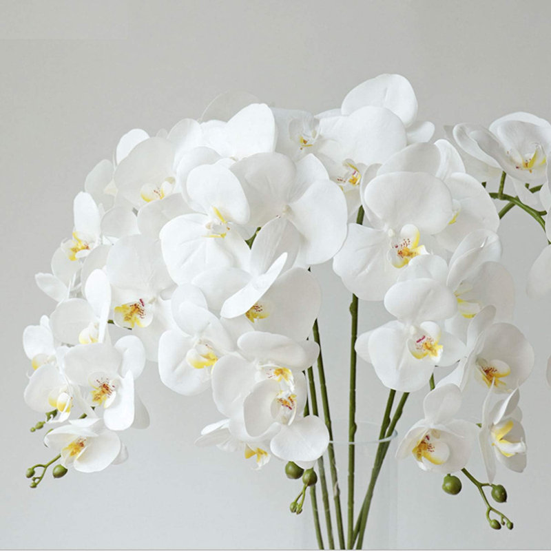 6 fleurs d'orchidées phalaenopsis artificielles