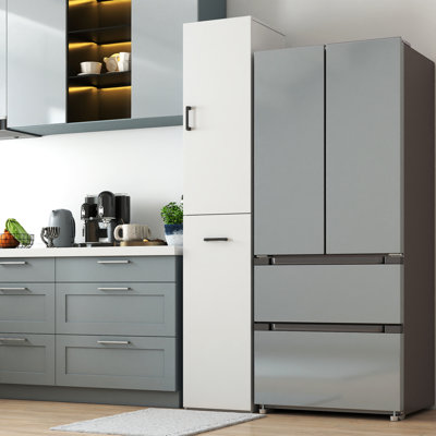 Armoires garde-manger blanches modernes avec rangement réglable en bois pour la cuisine