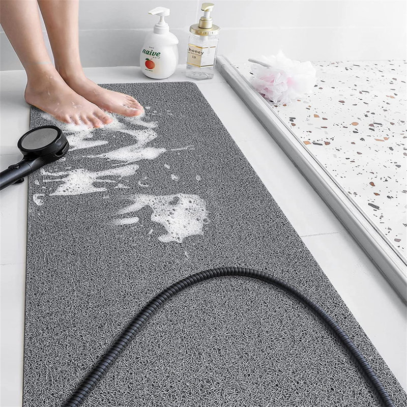 Bilke Plastic / Acrylic Non-Slip Shower Mat, Grey
