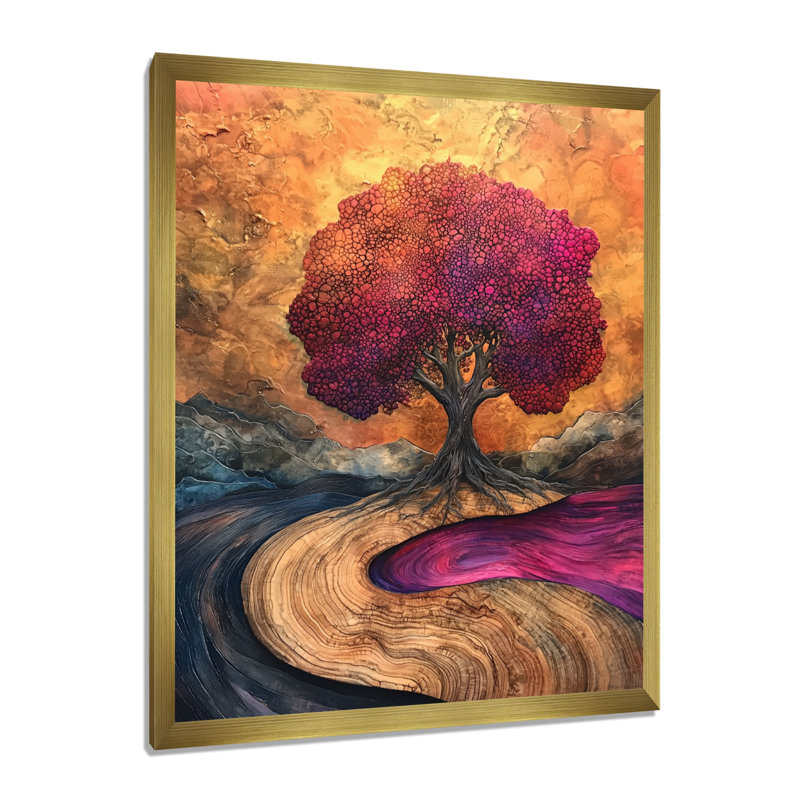 Art mural Sadiq - paysages, H 40 po x l 30 po, Reproduction encadrée d'une seule photo, Doré