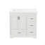 Meuble-lavabo 36 po avec lavabo simple, meuble-lavabo sous-comptoir moderne avec 2 portes et 4 tiroirs. L 35,8 po x P 19,7 po x H 35,4 po.