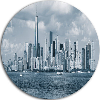 " Lower Manhattan Panorama Black White "
