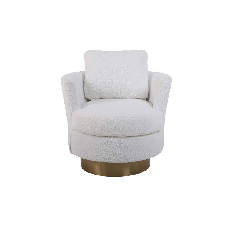 Fauteuil demi-tonneau Lindall, Fausse fourrure blanche