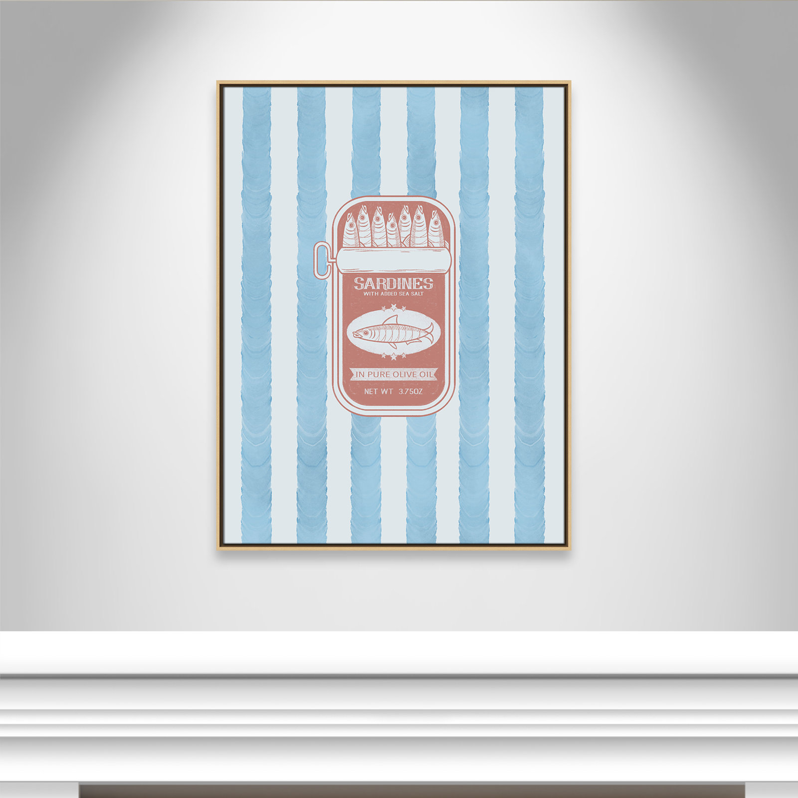 Salty Sardines Print by Marcus Prime, 31.5'' W x 41.5'' H, Natural Floater