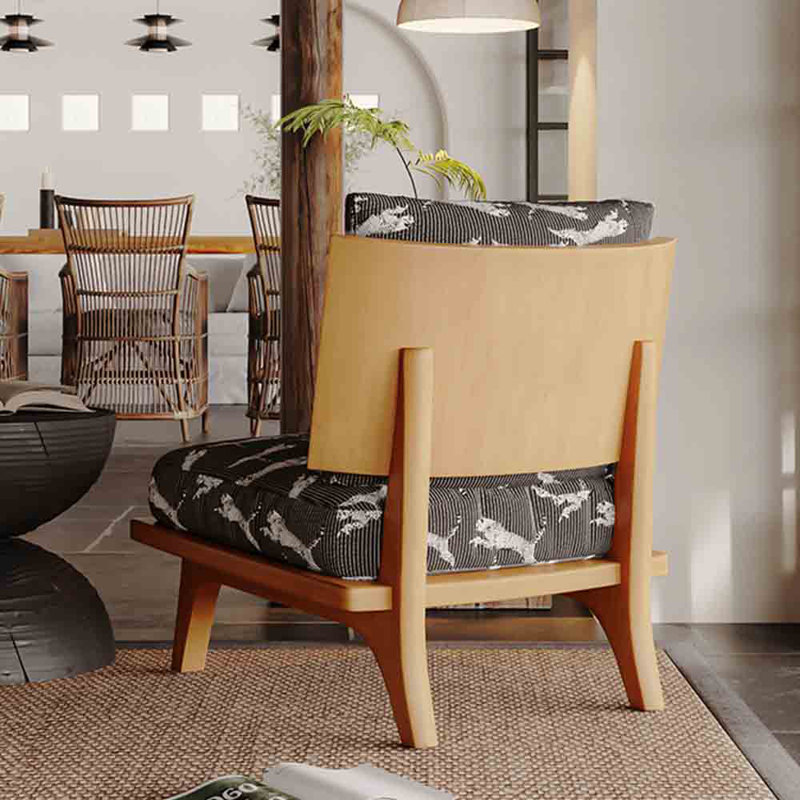 Wabi-sabi Style Solid Wood Single Leisure Chair.