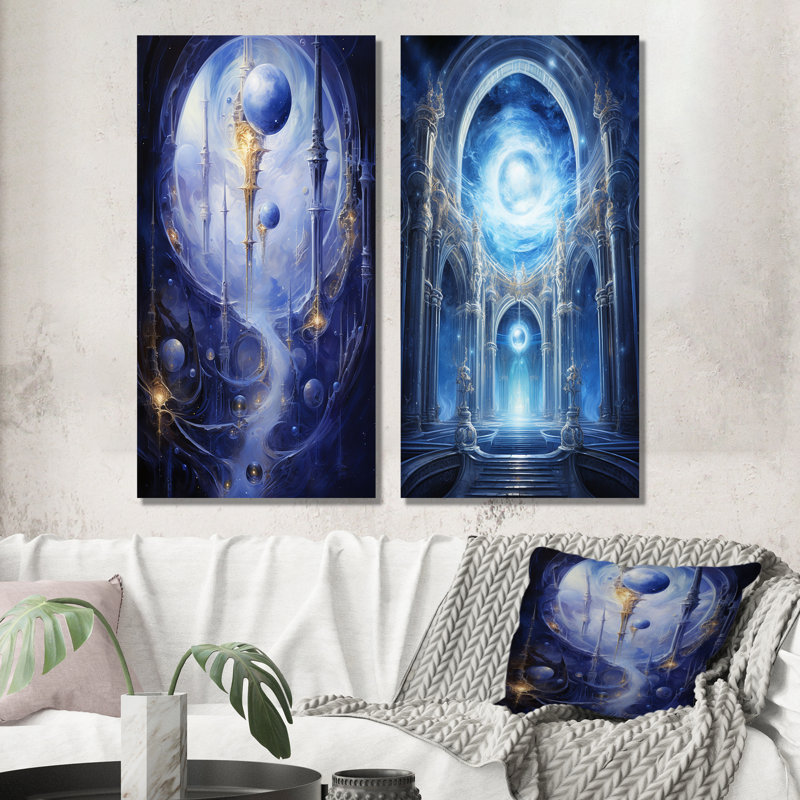 Surrealism Architects Of Aether - Surrealism Metal Prints Set Of 2, 32" H x 32" W