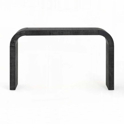 52" Wood Console Table with Curved Edge