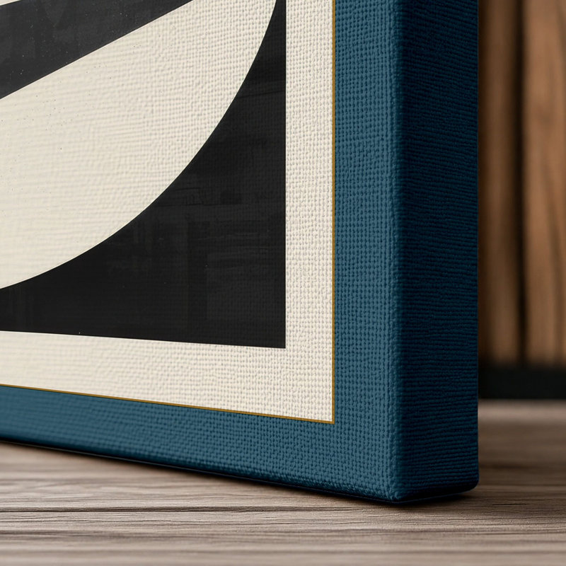 Harmony Geometric - Wrapped Canvas, 24x16 - 61.0 x 40.6 cm, Teal Border