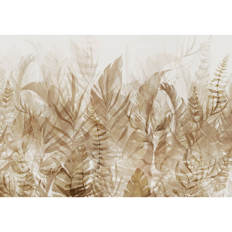 Papier peint botanique brun magique, L 68 po x l 98 po