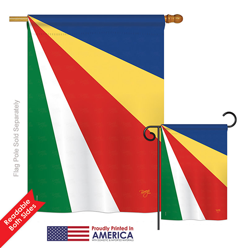 Drapeau de polyester vertical décoratif à 2 côtés seychelles of the world