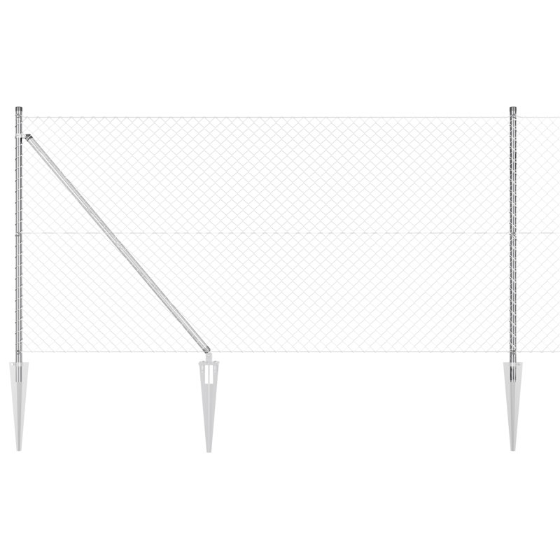 Galvanized Steel Fence Panels, Silver, 100cm H x 1000cm W
