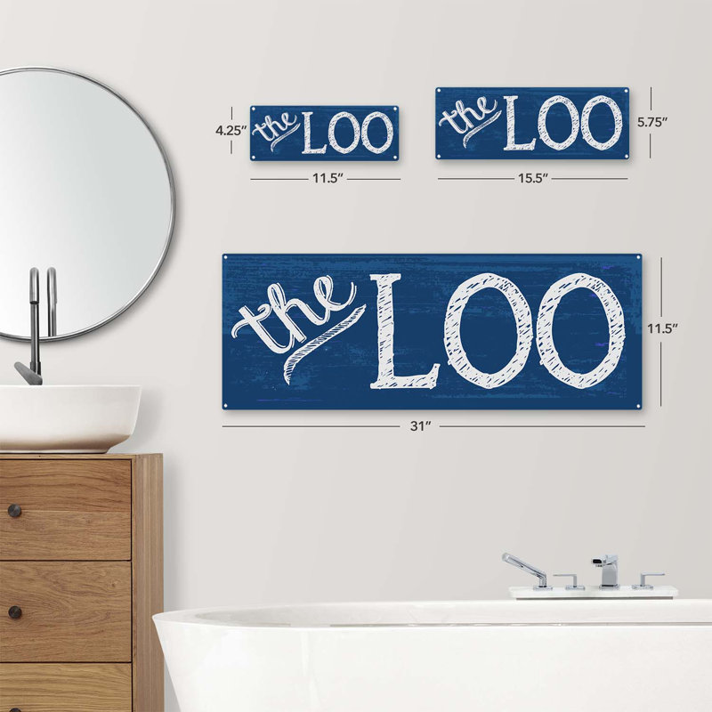 «The Loo Metal Sign» sur métal, H 4,25 po x l 11,5 po x P 0,04 po